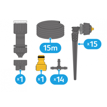 Kit d'arrosage complet Micro Kit pour 15 jardinières - HOZELOCK