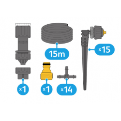 Kit d'arrosage complet Micro Kit pour 15 jardinières - HOZELOCK