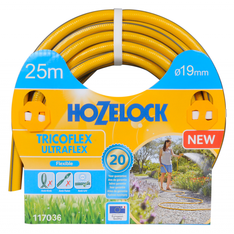 Tuyau d'arrosage de 25m diamètre 19mm Tricoflex ULTRAFLEX - HOZELOCK