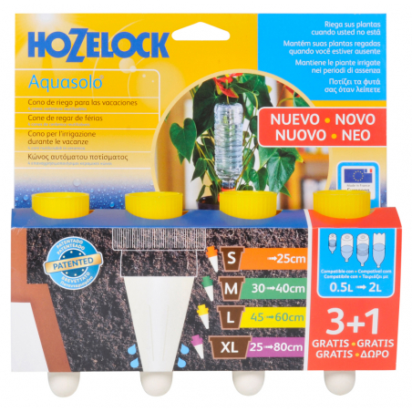 PACK 4 Cônes d'arrosage Aquasolo L pour pot de 65cm - HOZELOCK