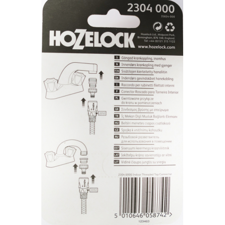 Raccord d'arrosage pour robinet intérieur - Diamètre 22mm M22F - HOZELOCK