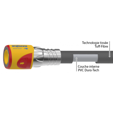 Ensemble raccords + tuyau d'arrosage hybride de 12,5m TUFFHOZE - HOZELOCK