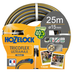 Tuyau d'arrosage de 25m diamètre 15mm Tricoflex ULTRAMAX - HOZELOCK