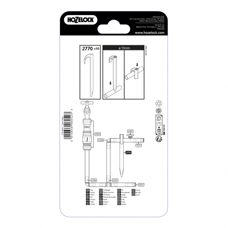 Supports de piquet pour tuyau d'arrosage automatique de 13 mm - HOZELOCK