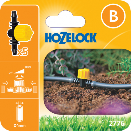 Vanne de controle de débit pour tuyau d'arrosage automatique de 4 mm - HOZELOCK