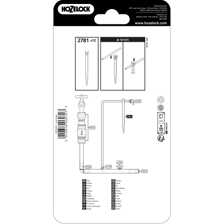 Piquet support pour tuyau d'arrosage automatique de 4 mm - HOZELOCK