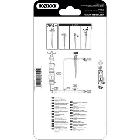 Goutteur à compensation de pression en ligne CETA sur pic pour tuyau d'arrosage automatique de 4 mm - HOZELOCK