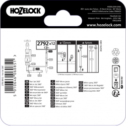 Micro-asperseur 360 degres pour tuyau d'arrosage automatique de 4 et 13 mm - HOZELOCK