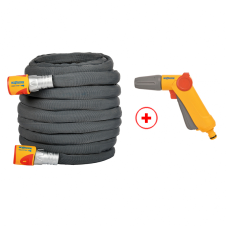 PACK - Ensemble raccords + tuyau d'arrosage hybride de 25m TUFFHOZE + Pistolet d'arrosage Jet Spray - HOZELOCK