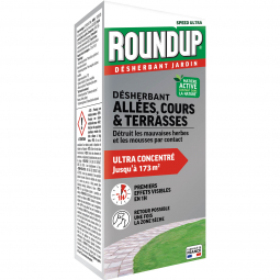 Désherbant cours allées terrasses action 2 en 1 - Bouteille de 400ML - ROUNDUP
