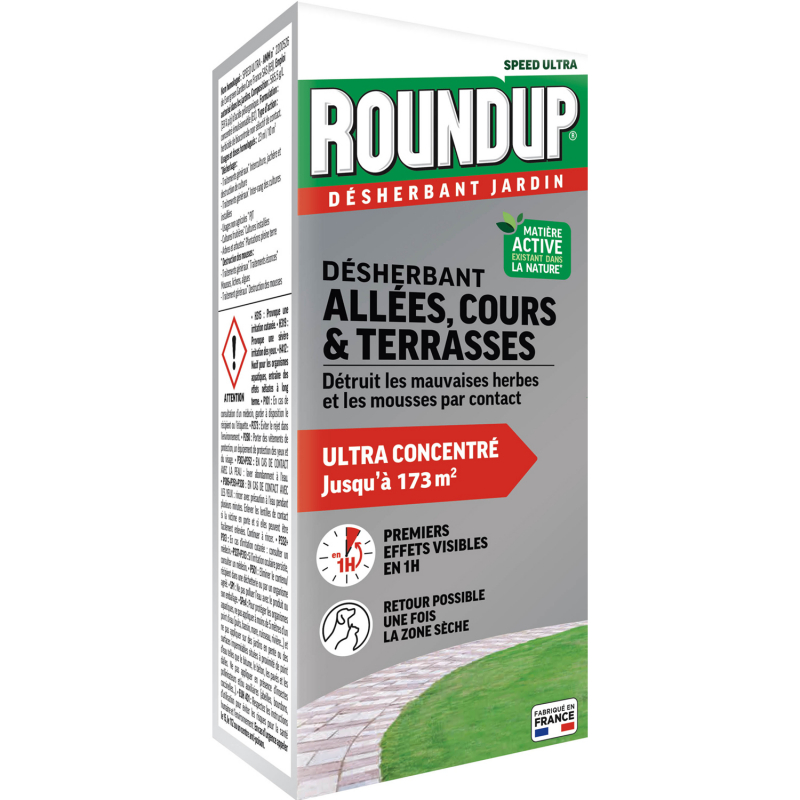Désherbant cours allées terrasses action 2 en 1 - Bouteille de 400ML - ROUNDUP Désherbant cours allées terrasses action 2 en 1 - Bouteille de 400ML - ROUNDUP