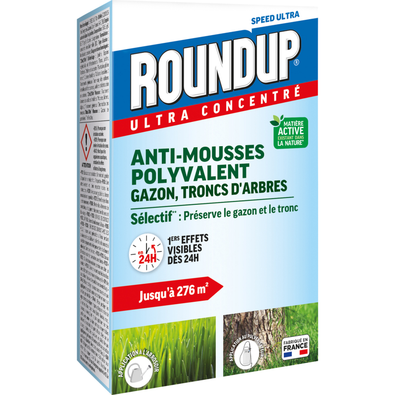 Anti-mousses gazon troncs d'arbres - Etui de 500ML - ROUNDUP Anti-mousses gazon troncs d'arbres - Etui de 500ML - ROUNDUP