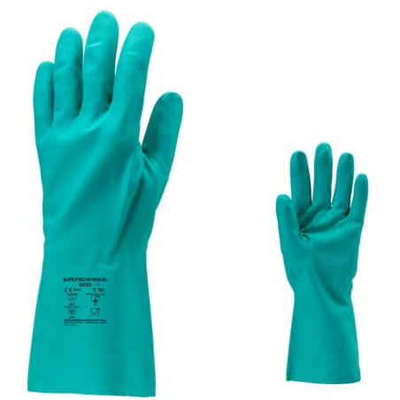 Gants de protection chimique vert en nitrile - Taille 9