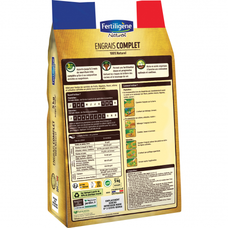 Engrais complet - Sac de 5KG - FERTILIGENE - Agrément 0100032