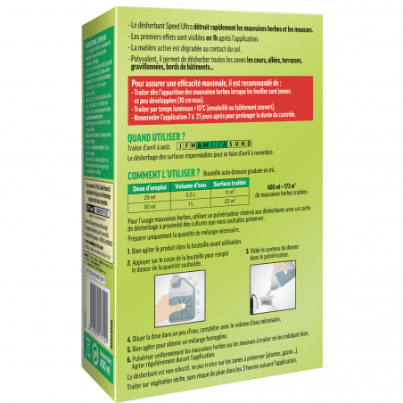 Désherbant jardin polyvalent action 2 en 1 - Bouteille de 400ML - ROUNDUP - Agrément 0100032