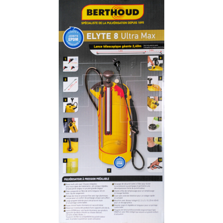 PACK - Pulvérisateur Jardin ELYTE 8 Ultra max BERTHOUD + Anti-maladies potager et arbres fruitiers 250ML FERTILIGENE
