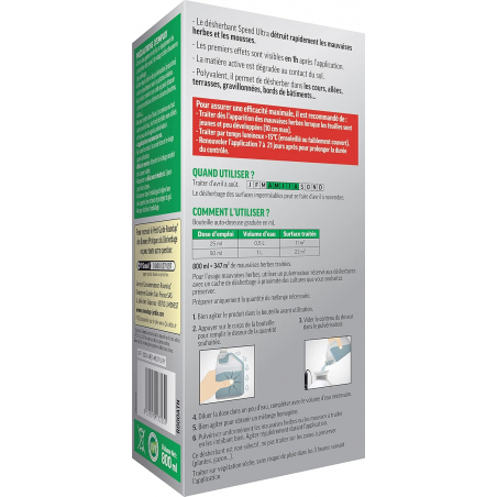 Désherbant cours, allées, terrasses - action 2 en 1 - Bouteille 800ml - ROUNDUP - Agrément 0100032