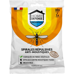 Spirales répulsives anti-moustiques - 10 sachets - HOME DEFENSE