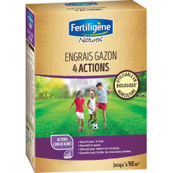 Engrais gazon 4 actions - Etui 2,45kg - FERTILIGENE - Agrément 0100032