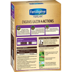 Engrais gazon 4 actions - Etui 2,45kg - FERTILIGENE - Agrément 0100032