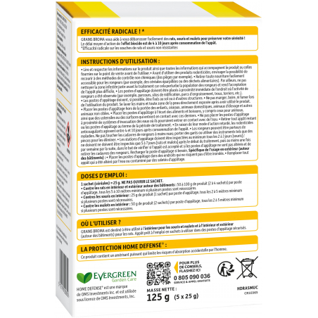 Anti-rongeurs rats, souris et mulots céréales - Étui 125g - HOME DEFENSE