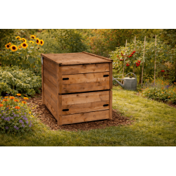 Composteur de jardin en bois 400L classique sans outils - GARDIGAME