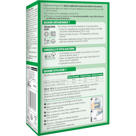 Désherbant jardin polyvalent action 2 en 1 - Bouteille de 200ML - ROUNDUP - Agrément 0100032