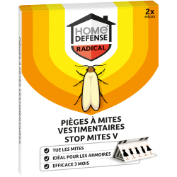 Pièges à mites vestimentaires - Etui de 2 pièges - HOME DEFENSE
