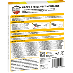Pièges à mites vestimentaires - Etui de 2 pièges - HOME DEFENSE