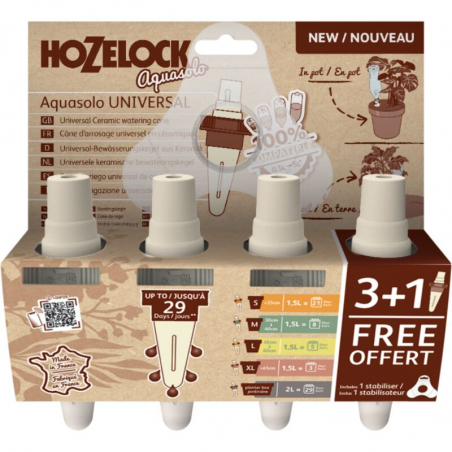 PACK 4 Cônes d'arrosage Aquasolo M pour pot de 40cm - HOZELOCK