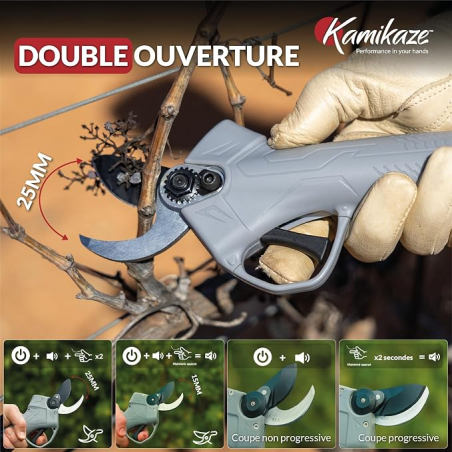 Sécateur électrique diamètre 25mm - KAMIKAZE