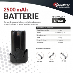 Tronçonneuse électrique semi-pro avec 1 batterie - KAMIKAZE
