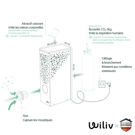 Piège à moustiques connecté WILIV - HOME DEFENSE