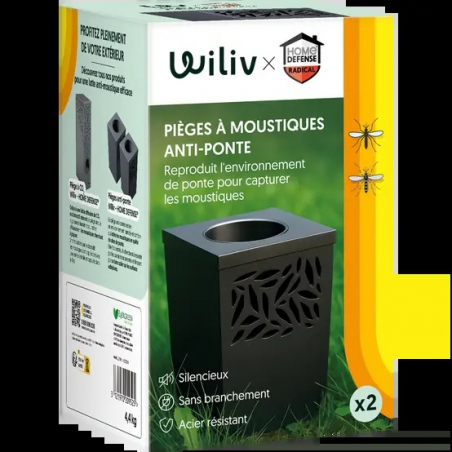 Lot de 2 Pièges à moustiques anti ponte MINI WILIV - HOME DEFENSE