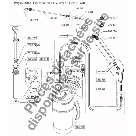 Pulvérisateur à main à pression préalable EXPERT 14 VITON - 8L - LASER INDUSTRIE