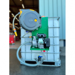 Kit d'arrosage complet avec motopompe thermique et enrouleur adaptable sur cuve IBC / GRV