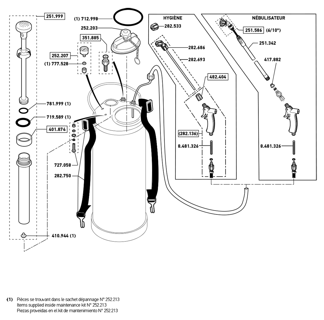                                                                                            Pièces ELYTE HYGIENE METAL NEBULISATEUR (Ref. 102105),
                                                                                     