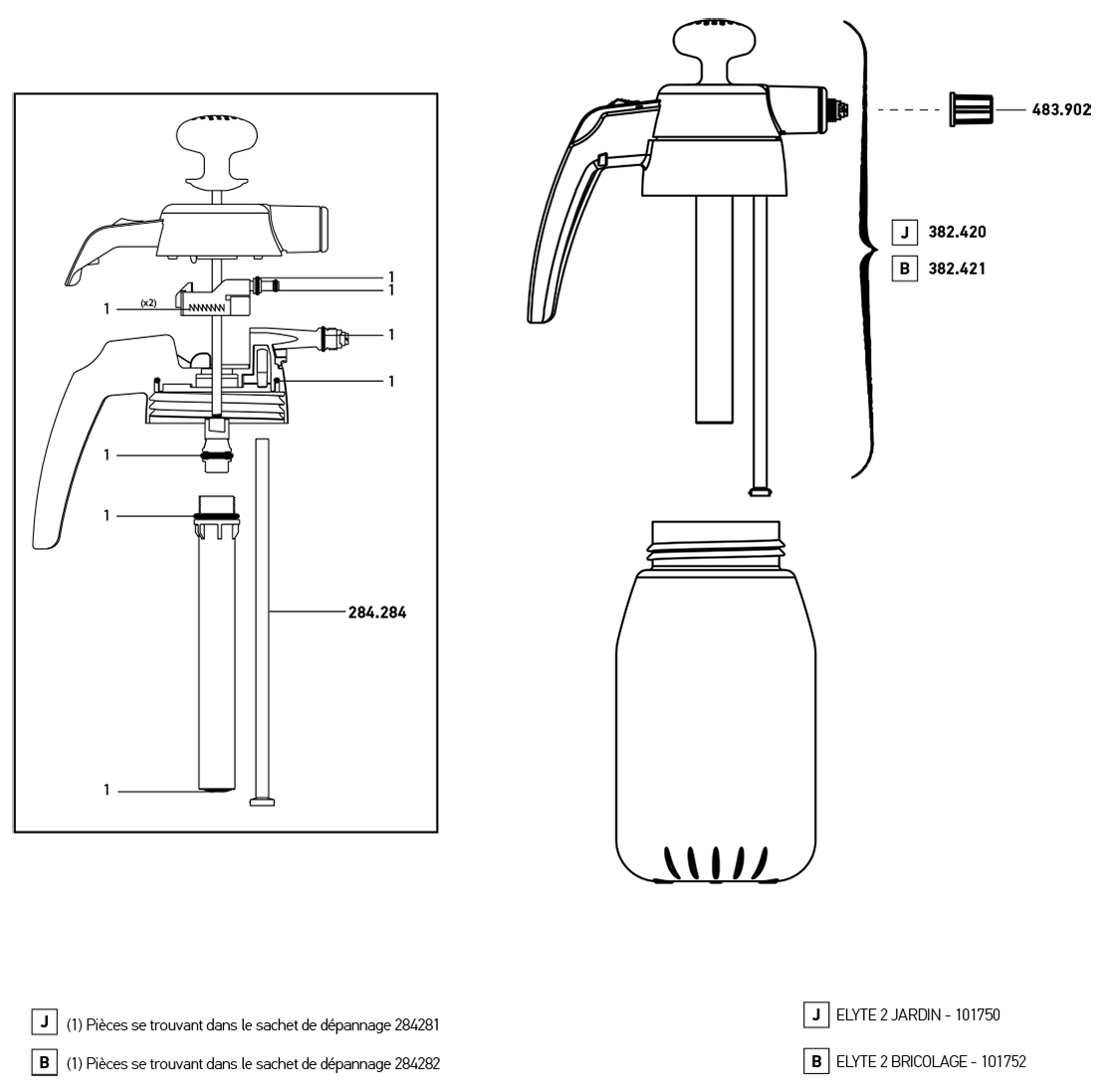 Pièces ELYTE 2 SOIN DES VEGETAUX (Ref. 101750)