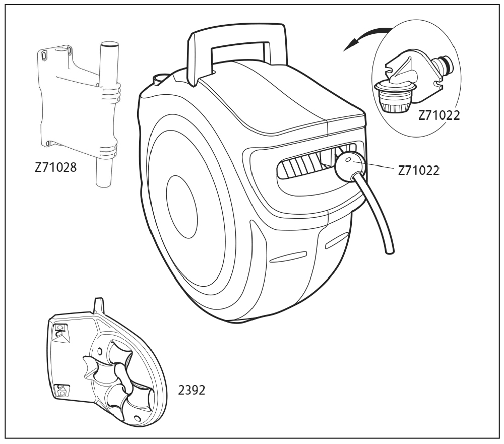 Pièces enrouleur Auto Reel 20m (ref. 2401)-25m (ref. 2402)-30m (ref. 2403)