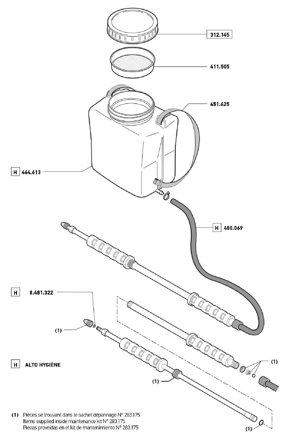 Pièces ALTO HYGIENE (Ref. 102128)