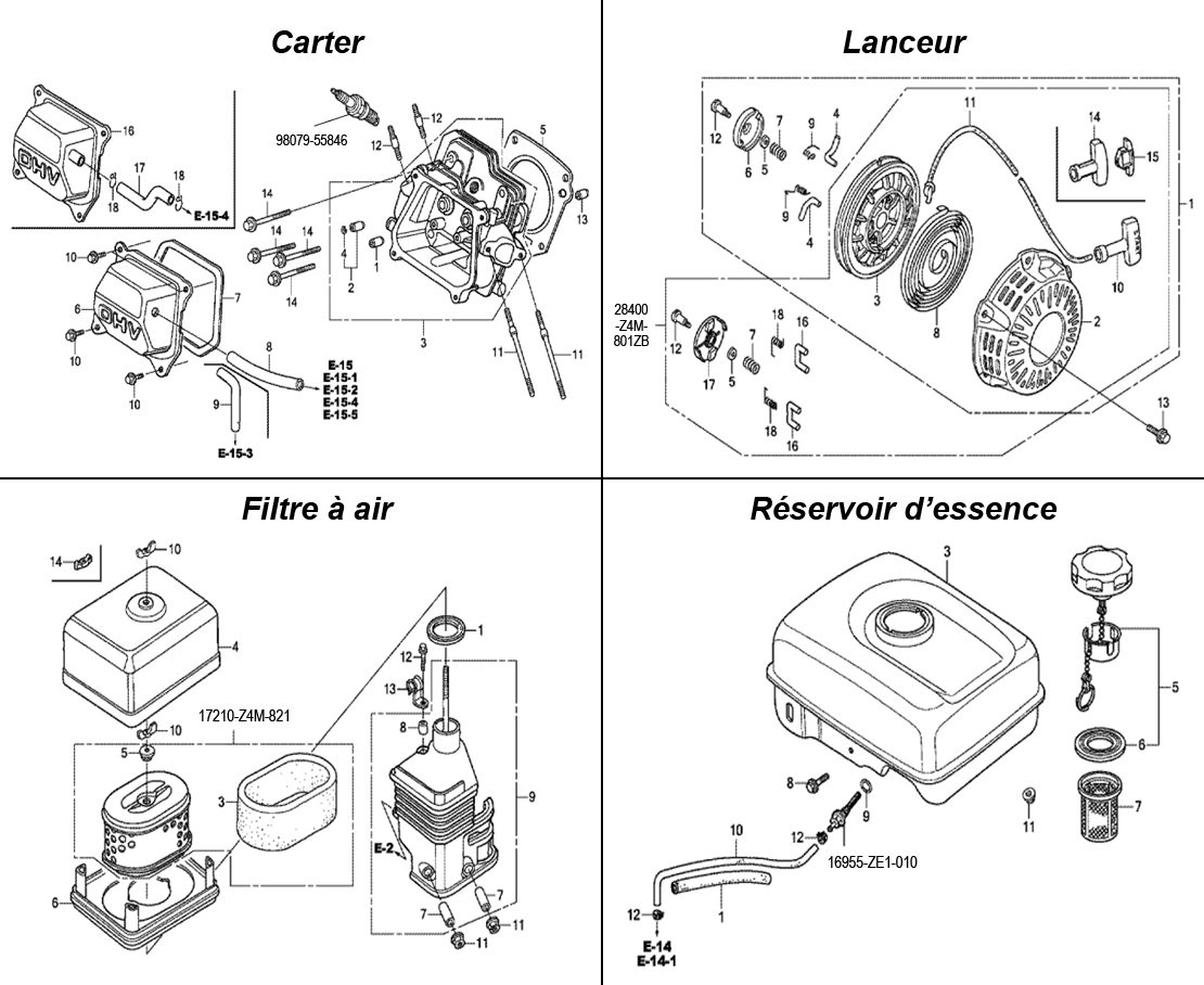 Pièces moteur GX120