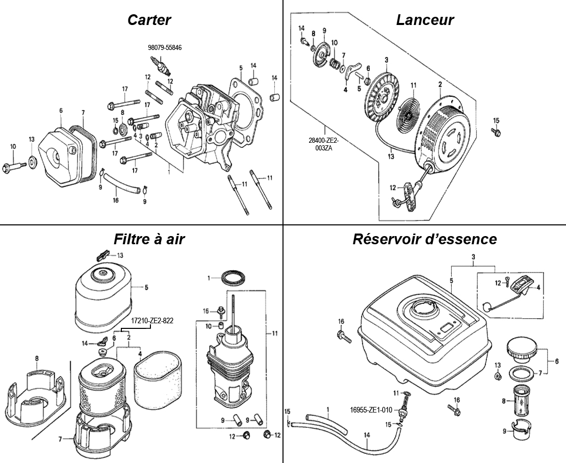 Pièces moteur GX240