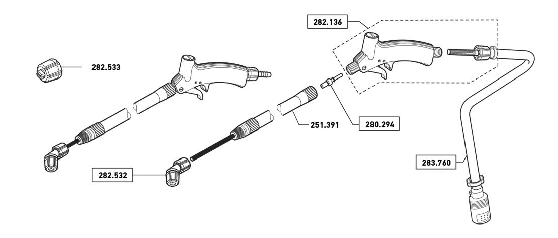Pieces lance telescopique composite geante 2m40 poigneeprofile (Ref. 280326)