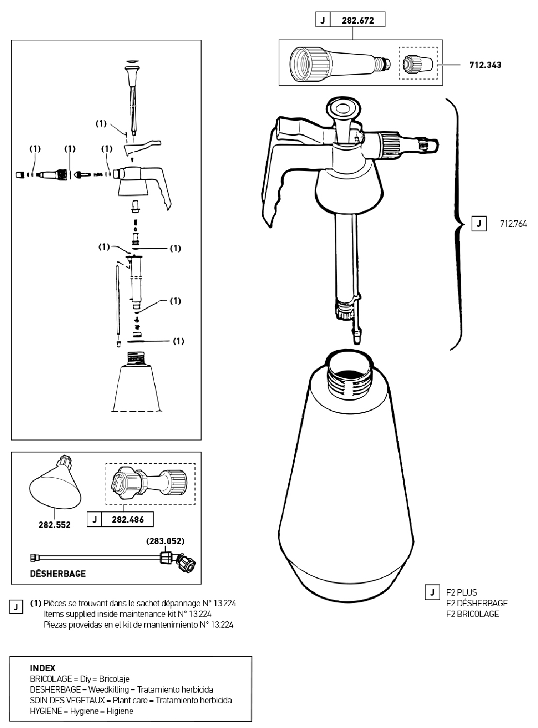 Pièces F2 PLUS DESHERBAGE (Ref. 101123)